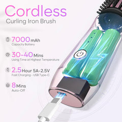 Cordless Curling Iron Brush – Mini, Negative Ion