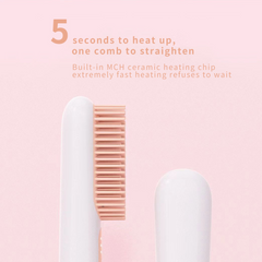 Rechargeable Hair Straightening Brush – Negative Ion